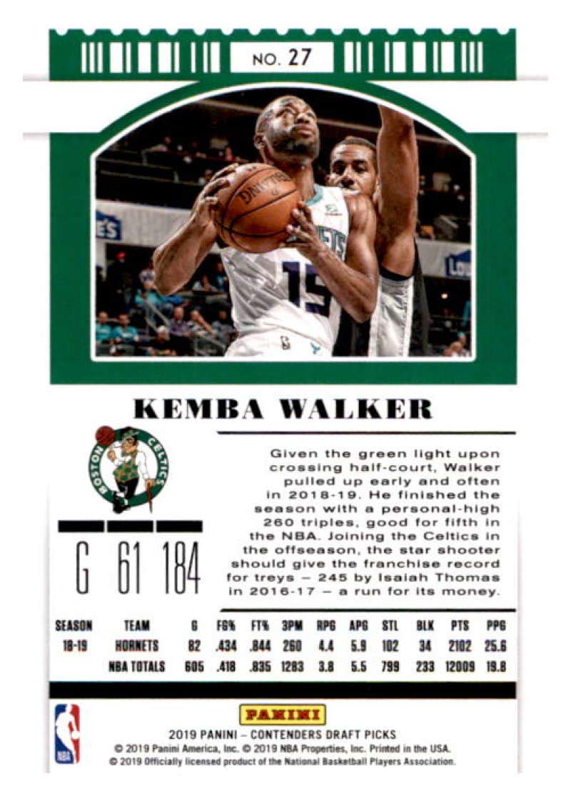 High Discount 2019 20 Panini Contenders Draft Picks Season Ticket 27 Kemba Walker Boston Celtics Basketball Card The Newest Brands Outlet Online Planjuarez Org