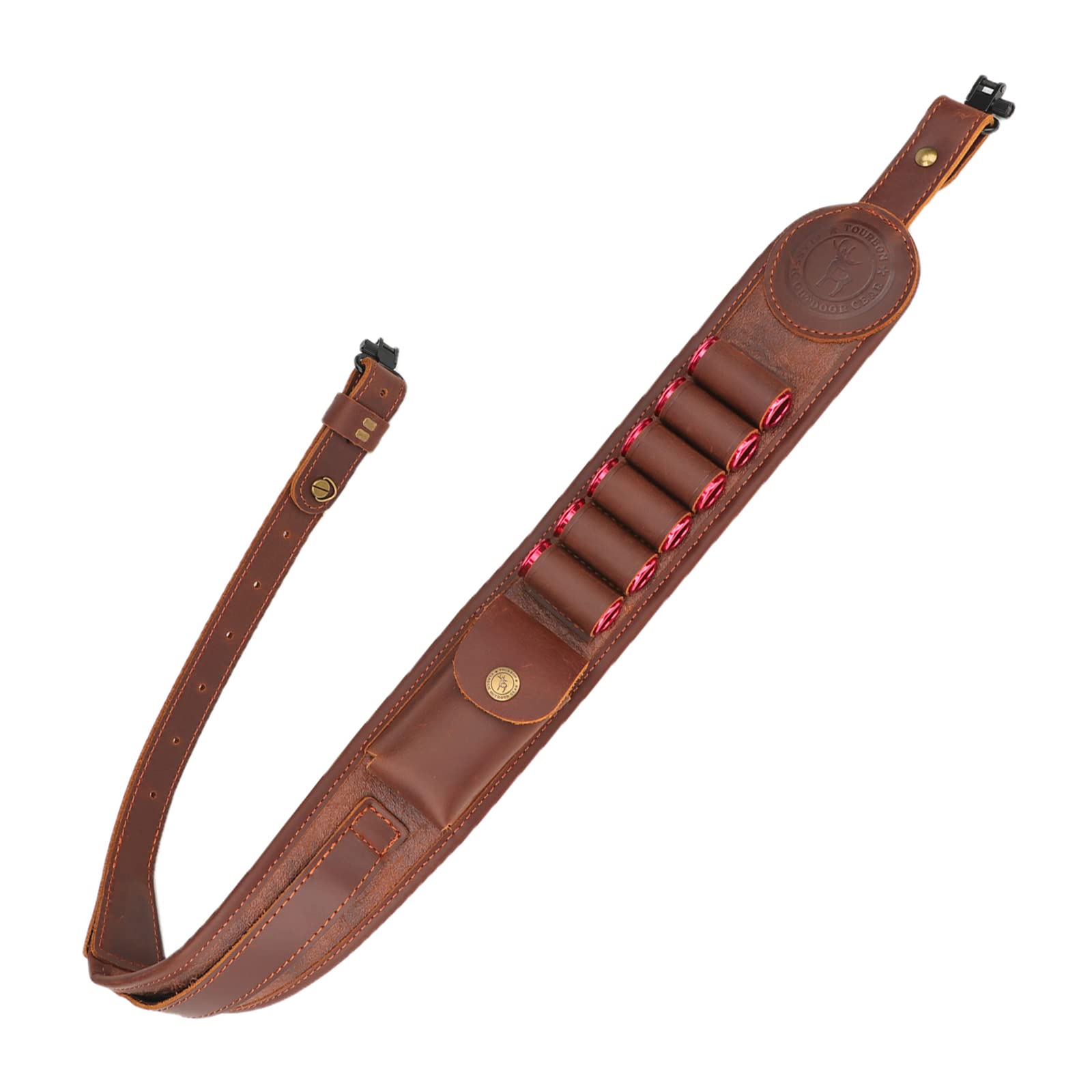 TOURBON Shotgun Cartridge Holder 12/16 Gauge Ammo Belt Hunting Gun Sling with Swivels