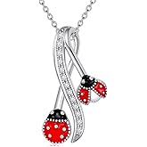 POTOPYY Dragonfly/Hummingbird/Ladybug/Butterfly/Bee Necklace 925 Sterling Silver Insect Pendant Necklace Infinity Jewelry Valentines Day Mothers Day Gifts for Women