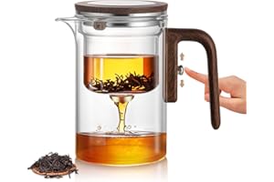 Enchanti Tea Pot, Magic Glass Teapot with Strainer,Magnetic Water Separation with Infuser -600ML/20.3oz