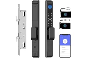 Slim Sliding Glass Door Lock 2885 Latch eLinkSmart Waterproof Keyless Mortise Smart Lock with Hook for Door Thickness 22~110m