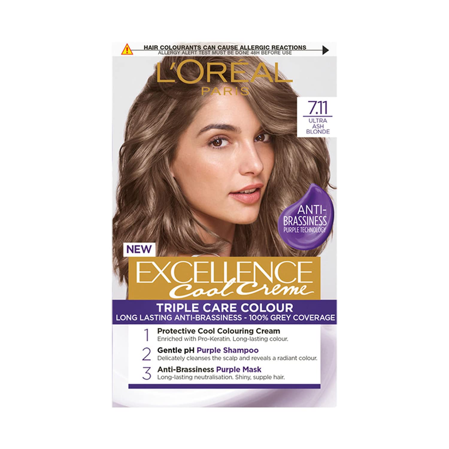 L'Oreal Paris Preference Hair Dye, Long Lasting, Luminous Permanent Hair Colour, 7.1, Iceland, pack of 3
