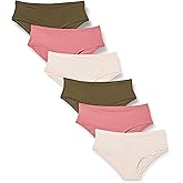 Amazon Essentials Women's Microfiber Underwear (Hipster & Thong, Available in Plus Size), Pack of 6