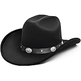 WQWOVRVO Cowboy Hat,Cowgirl hat,Cowboy Hats White/Black Western Cowgirl Hats for Women/Men