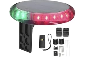 Navigation Light, IP67 Waterproof Outdoor Navigation Beacon Lights 6 Modes Solar Powered Navigation Lamp with Remote Control