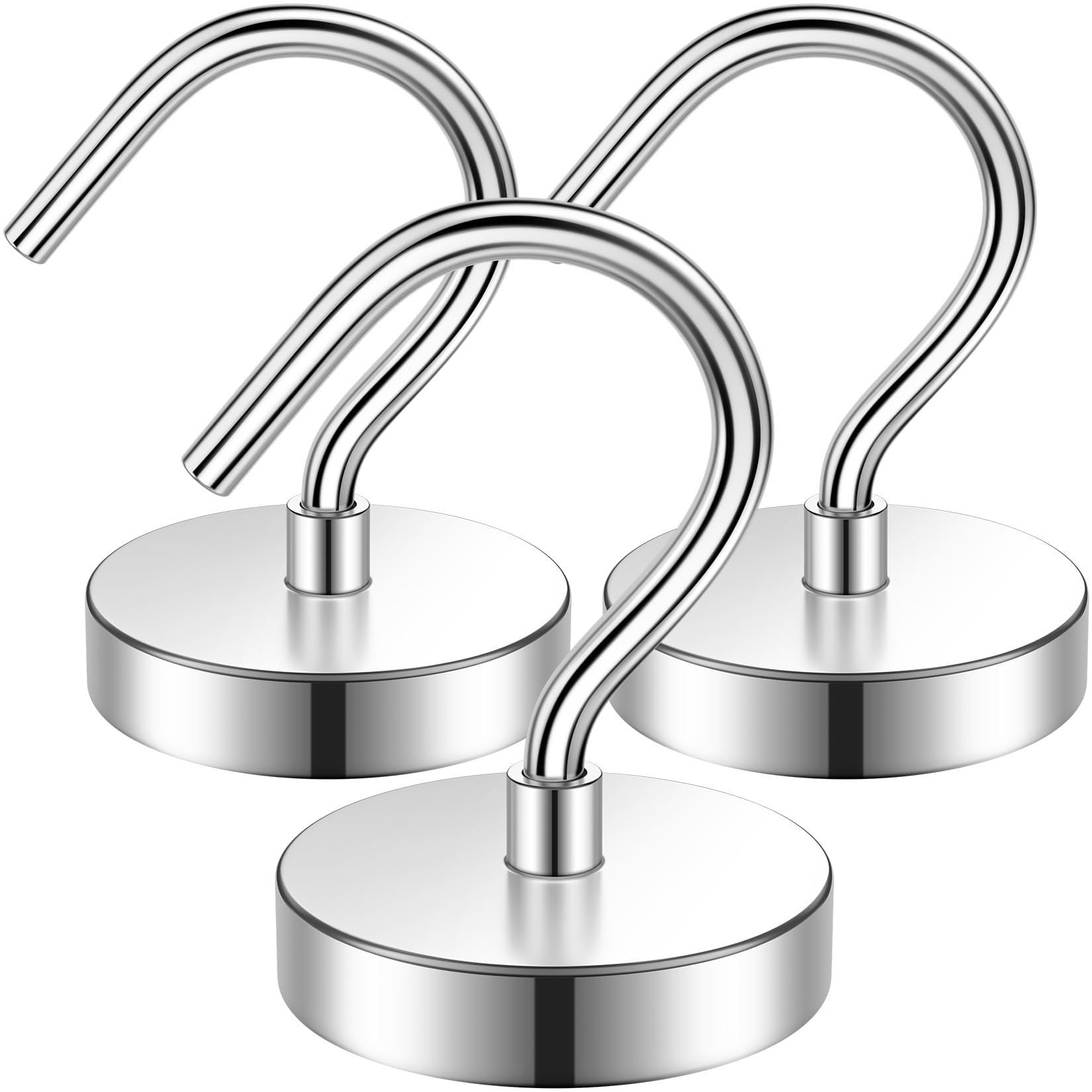 FINDMAG 3Pack Metal Magnetic Hooks, 60lbs+ Heavy Duty Magnets with Hooks for Cruise Ship Walls,Magnetic Kooks Heavy Duty for Cruise Cabins,Hanging,Grill,Tool,Kitchen