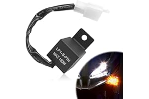 ​​Pleoos 12V 2-Pin Electronic LED Flasher Relay, Turn Signal Flasher Relay for Motorcycle Fixes Turn Signal Bulbs Hyper Flash (Relay-1Pcs)