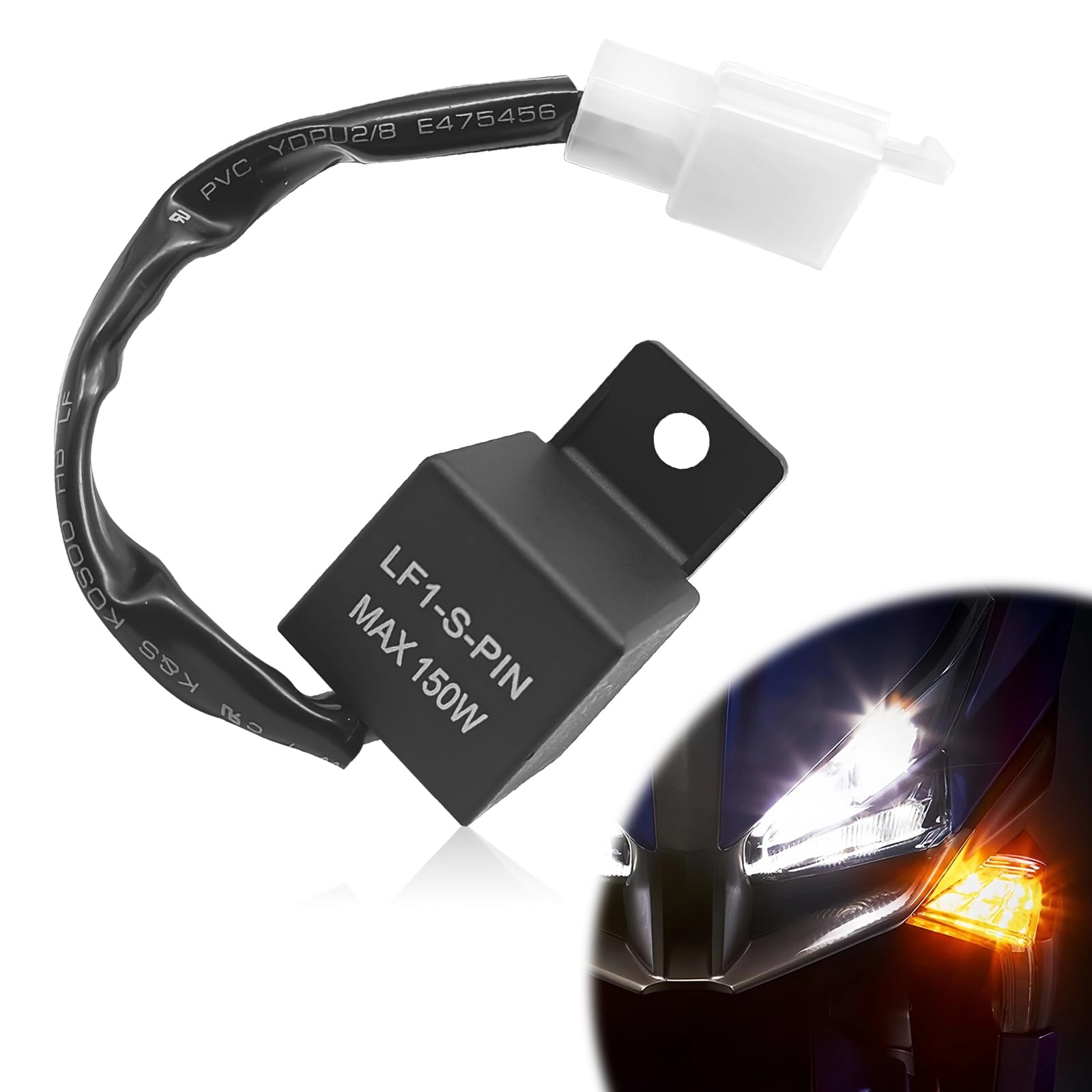 Photo 1 of ??Pleoos 12V 2-Pin Electronic LED Flasher Relay, Turn Signal Flasher Relay for Motorcycle Fixes Turn Signal Bulbs Hyper Flash (Relay-1Pcs)