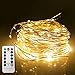 ETHINK 200 LED 65.6ft Auto Timer 8 Modes Remote Control Battery Operated Waterproof Dimmable Fairy String Copper Wire Lights for Christmas, Bedroom, Party, Patio, Wedding, Warm White (200LED)