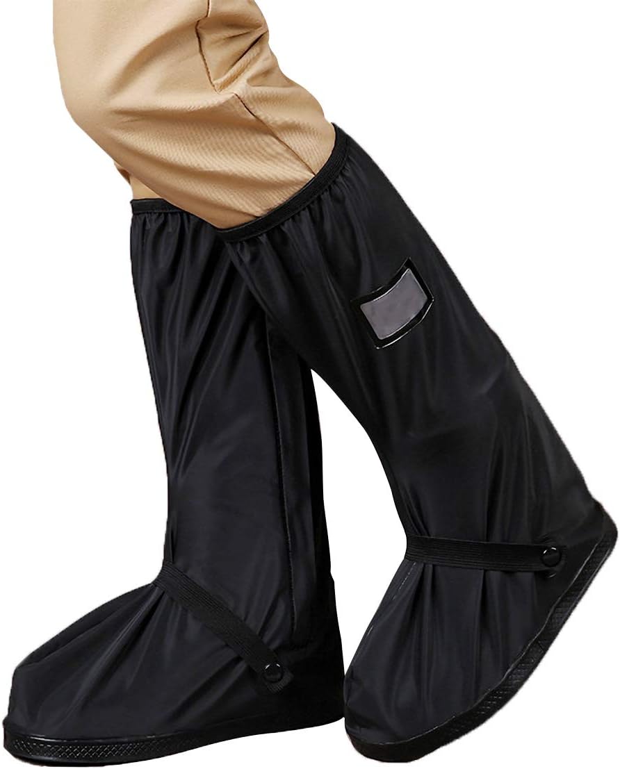 Rehomy Waterproof Shoe Covers, Outdoor Non-Slip Reusable Snow Rain Boot Shoe Cover for Cycling Motorcycle Scooter