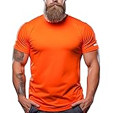 YumiDay Mens Workout Shirts Fitted, Quick Dry Gym Tshirts Running Athletic Top Moisture Wicking Tee