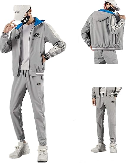 Amazon ジャージ メンズ 上下セット スポーツウェア メンズ トレーニング 春秋 パーカー トレーナー メンズ コート ジャケット 長袖 ルームウェア 部屋着 トップス パンツ 2点セット トレーナー パーカー 通販