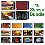 16 RFID Blocking Sleeves in Fun Colorful Designs! (12 Credit Card Holders & 4 Passport Protectors) Ultimate Premium Identity Theft Protection Sleeve Set for Men & Women.