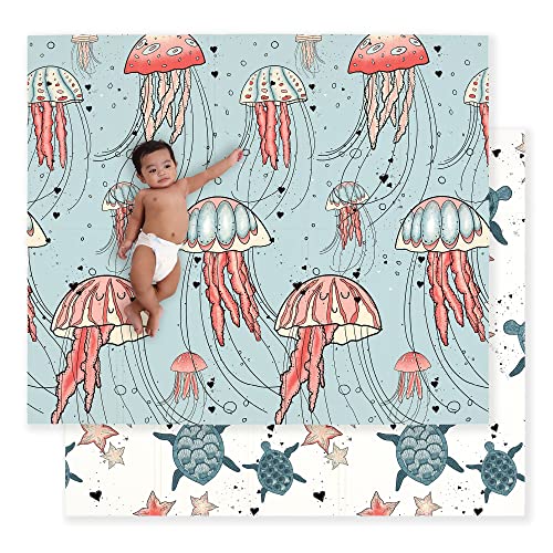 JumpOff Jo Baby Play Mat - Large Folding Foam Play Mat for Infants, Babies, Toddlers, Waterproof, Double-sided (70