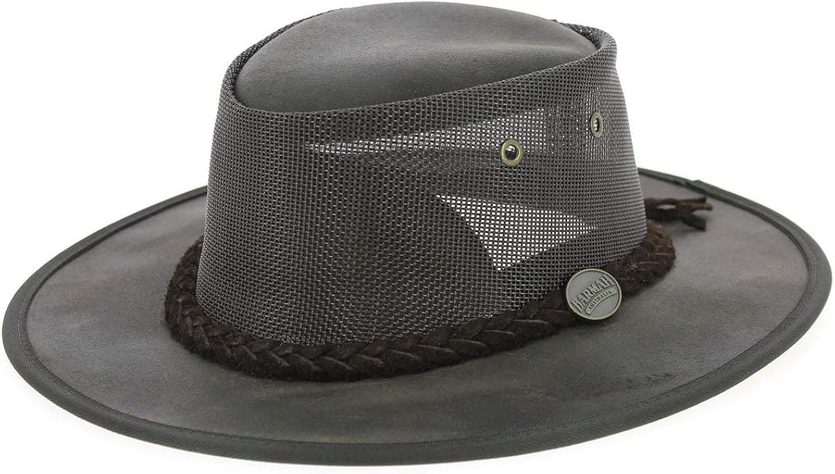 Barmah Australian Foldaway Cooler Hat Oiled Brown Brown XXLarge