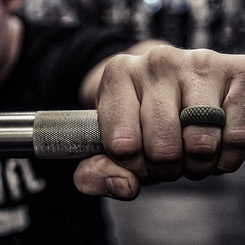 Barbell Bands Silicone Ring For Men Premium Rubber Wedding Band