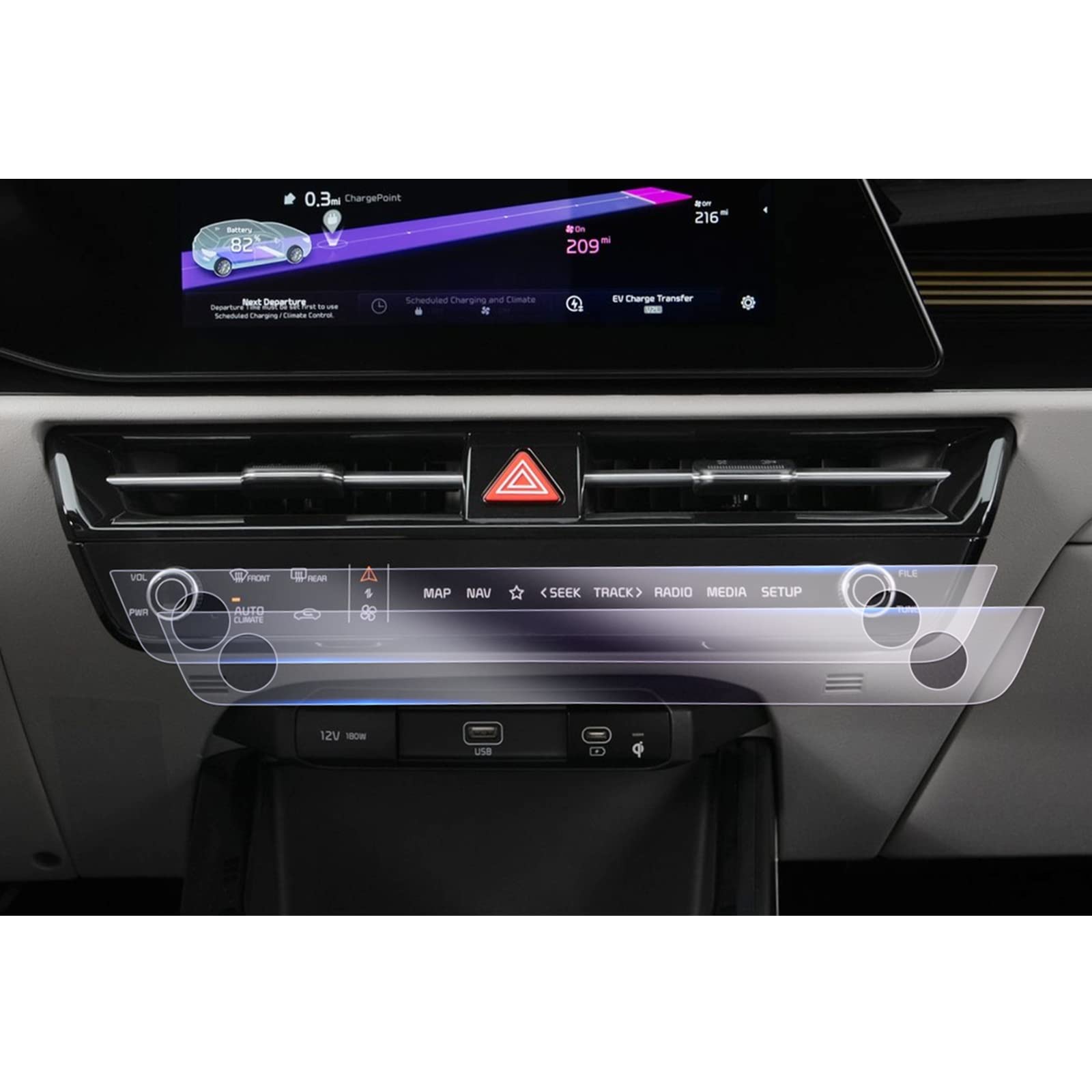 GAFAT [UK RHD] Ki-a Niro EV Hybrid 2022-2024 2025 Screen Protector for Air Conditioner, Niro 2024 PHEV e-Niro Tempered Glass Protective Film, Niro 2023 Accessories, 6H Anti-Scratch