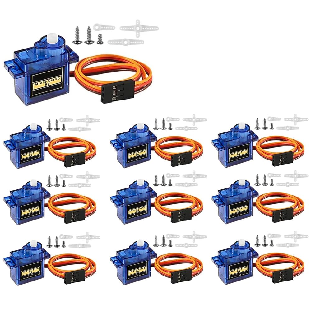 DollaTek 10Pcs SG90 Mini Analog Gear Micro Servo 9g For RC Airplane Helicopter