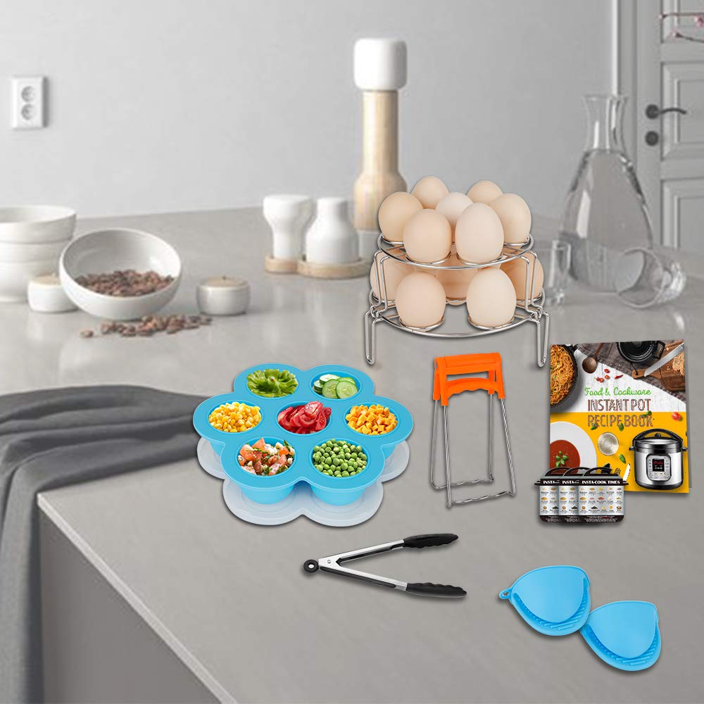 Accessory Set for 8 Quart Instant Pot Only with Sealing Rings, Tempered Glass Lid, and Steamer Basket …