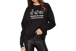 Christian Long Sleeve Shirts for Women Walking by Faith Tripping Constantly Sweatshirts Religious Pullover Top
