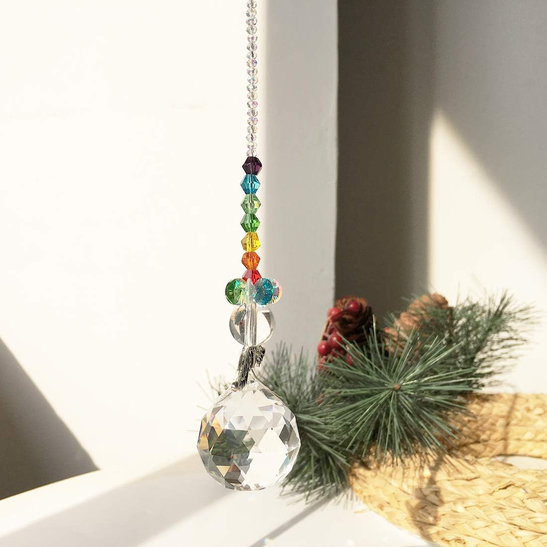 H&D HYALINE & DORA Crystal Guardian Angel Rainbow Makers Suncatchers with 30mm Glass Ball Prism, Style 4 - Image 4