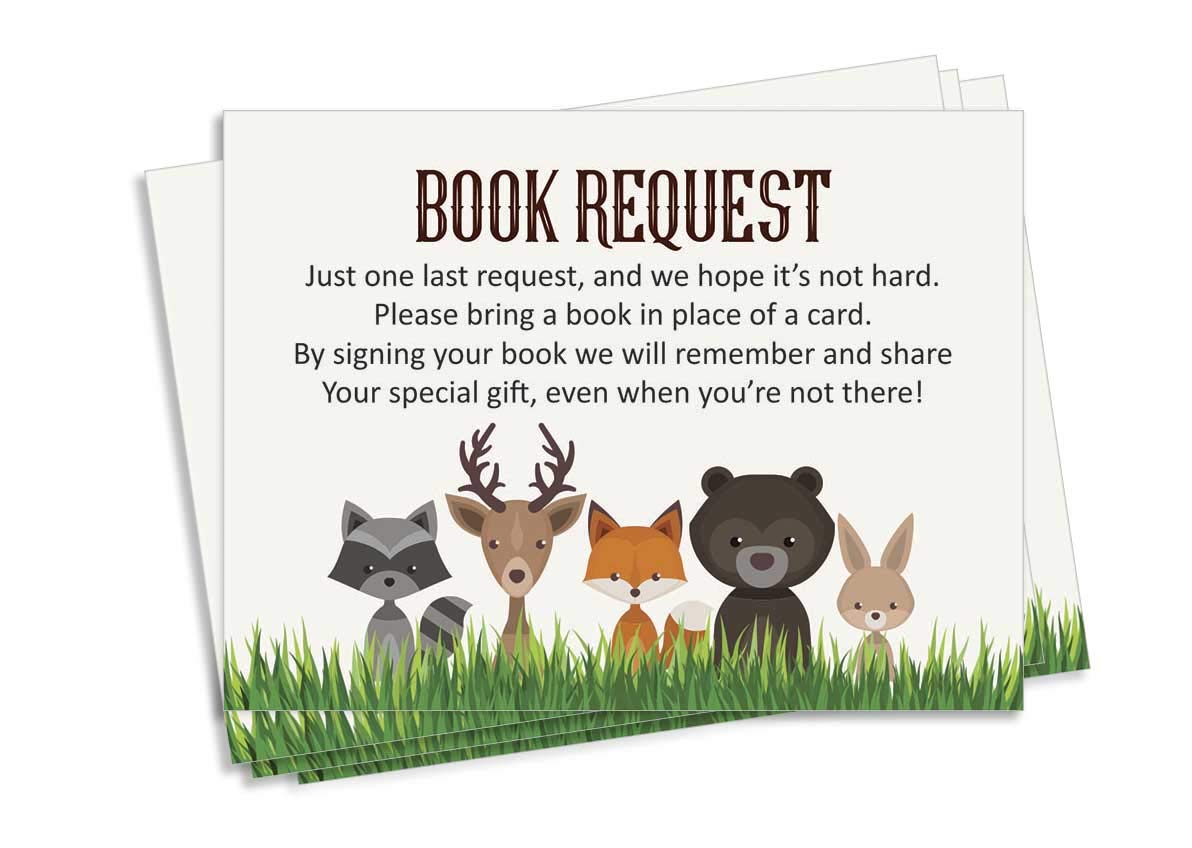 Inkdotpot 30 Books For Baby Shower Request Cards Bring A Book Instead Of A Card Jungle Animals Gender Neutral Baby Shower Invitations Inserts Games