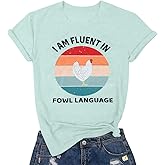 Chicken Shirts for Women Funny Mom Shirt Animal Graphic Tees Farm Country Short Sleeve Tops