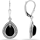 LeCalla 925 Sterling Silver Leverback Dangle Earrings for Women | Gemstone Drop Dangle Earring Jewelry Gifts for Wedding, Anniversary, Christmas, Valentine’s Day, New Year