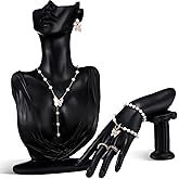 Yalikop 2 Pcs Jewelry Mannequin Display Set Necklace Bust Mannequin Earring Stand Hand Bracelet Ring Stand for Selling Show