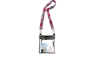 WEIMZC Clear Bag Stadium Approved, Adjustable Shoulder Strap Clear Crossbody Purse Bag for Concerts Sports Events Festivals