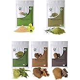 Herbal powders for Hair (Each 100g) | Amla, Reetha (Aritha), Shikakai, Bhringraj & Neem | 100% Pure herbal combo | By Yogi’s
