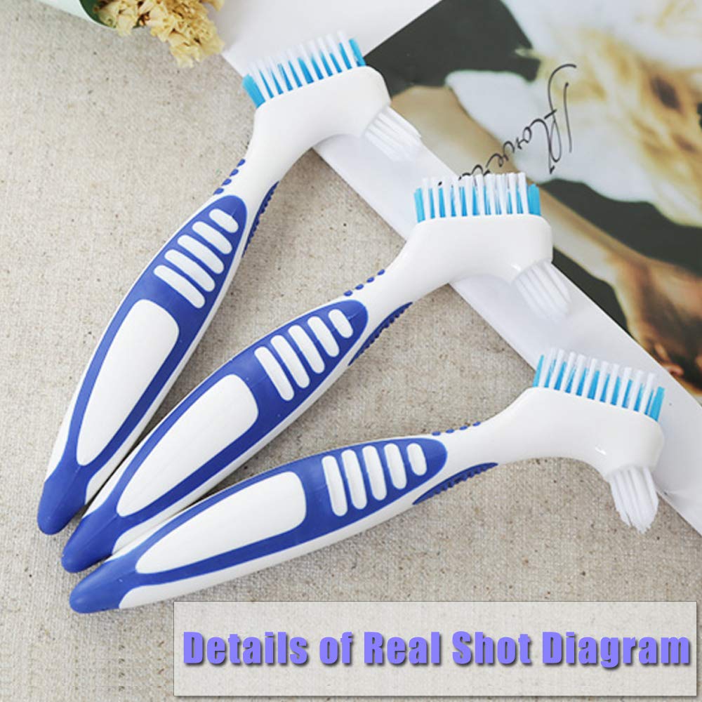 4 Pcs Denture Brushes with Double Sided Denture Cleaning Brush Heads for Denture Care : Beauty
