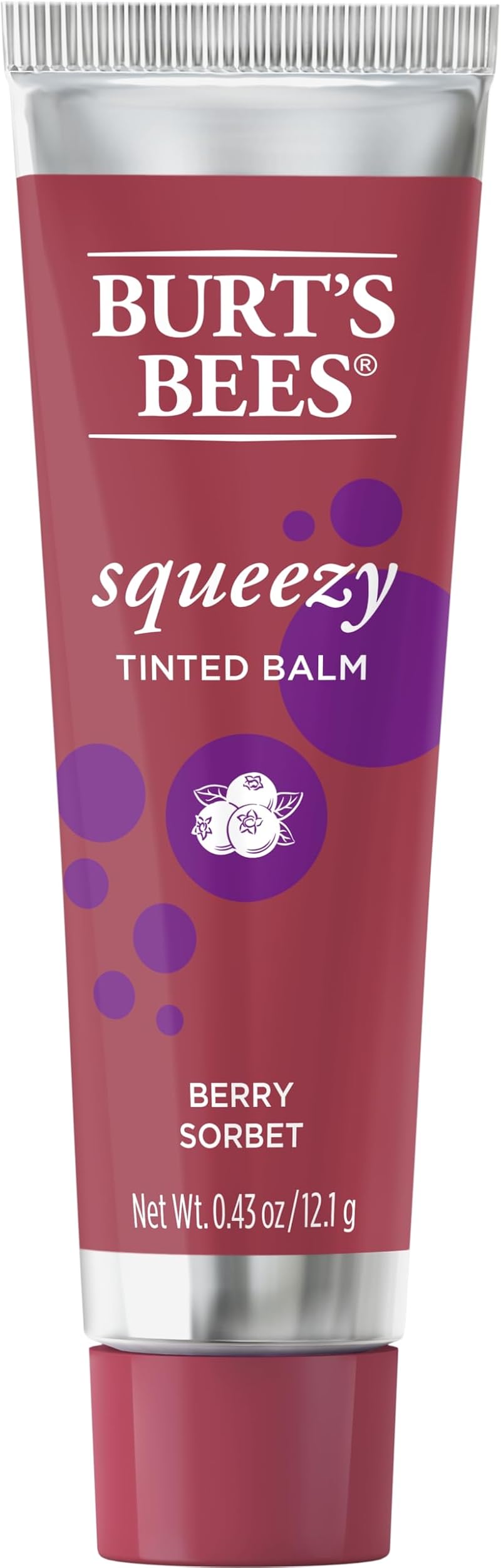 Burt's Bees Squeezy Tinted Lip Balm Berry Sorbet Women 0.43 oz Nourishing Cocoa