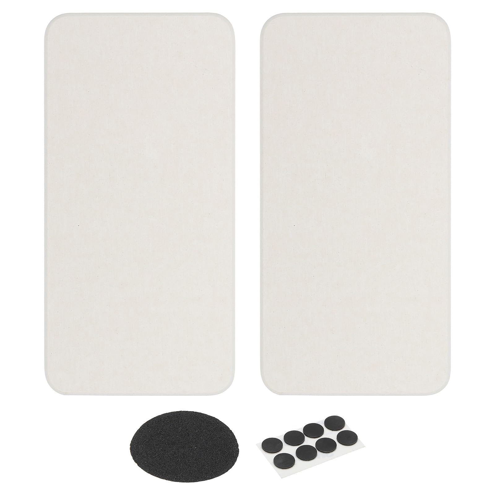 PATIKIL Square Water Absorbent Diatomite Coasters 6.3x3.1inch, 2 Pack Quick Dry Sink Organizer for Plant Cosmetic Bottle Hand Soap Toiletries, White