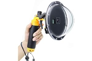 GEPULY Dome Port for GoPro Hero 7 Black/Silver/White, Hero 6 Black, Hero 5 Black, Hero 2018, Dome Port Lens with Waterproof Housing Case Trigger Floating Hand Grip for Underwater Photography