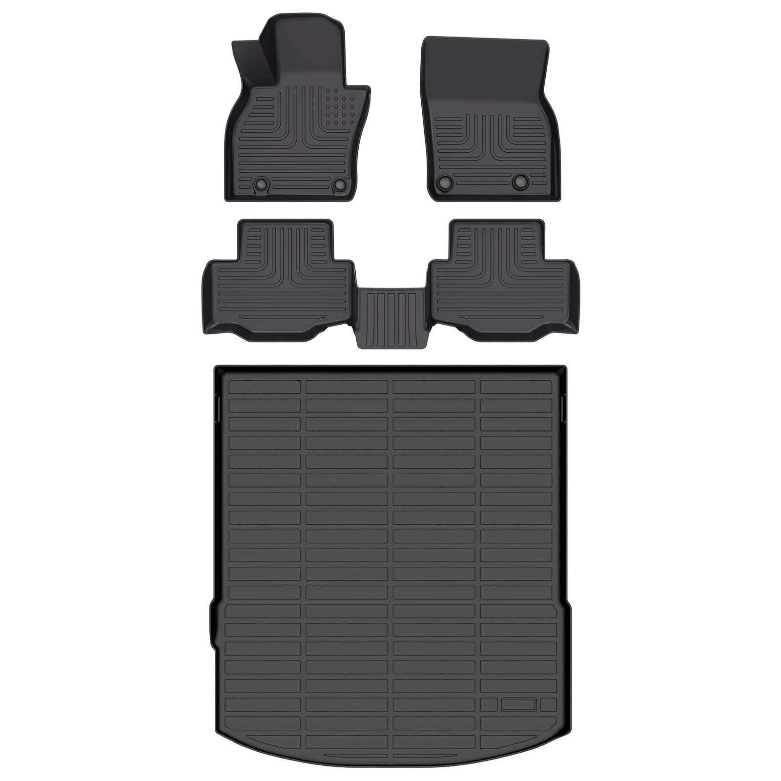 AZYT Floor Mats & Cargo Liner for Mazda CX70 & PHEV 2025 2026 All Weather Automotive TPE Liners Set Anti-Slip Waterproof Floor Liners Accessories (Car Mats+Trunk Mat) Black Image