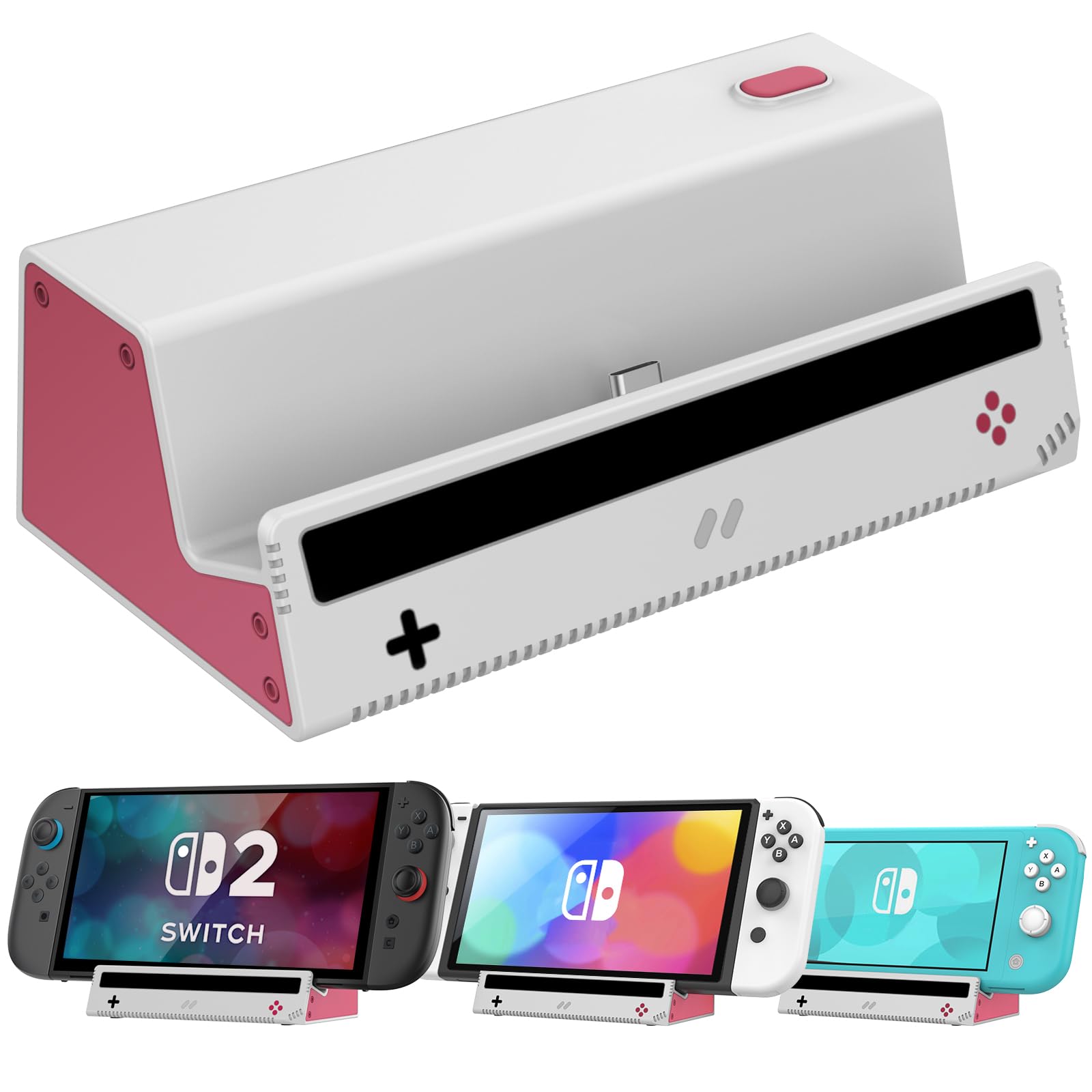 HEIYING Switch Charger Dock for Nintendo Switch 2 / OLED/Lite,Charging Dock Station with Standard USB-C Port for Easy Console Charging
