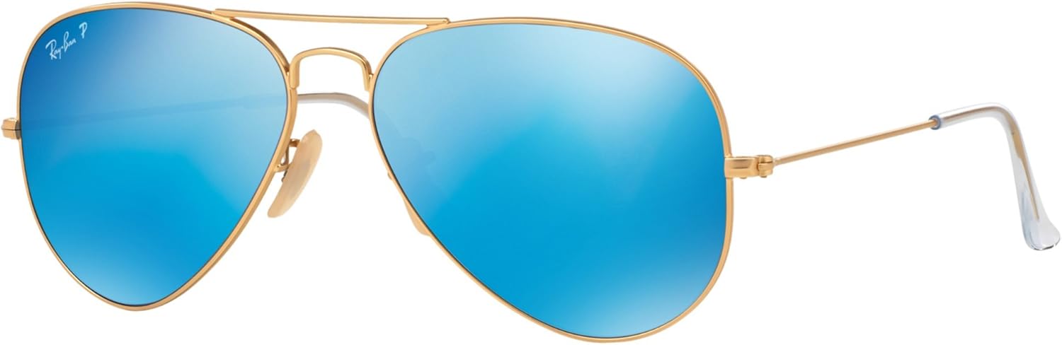 Ray-Ban RB3025 Classic Aviator Sunglasses, Gold/Green Polarized, 58 mm: Shoes