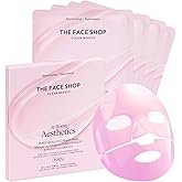 The Face Shop Rose PDRN Pink Collagen Face Mask, Korean Glass Skin Essential, Hyaluronic Acid for Moisturizing & Skin Elasticity, Firming, 4EA