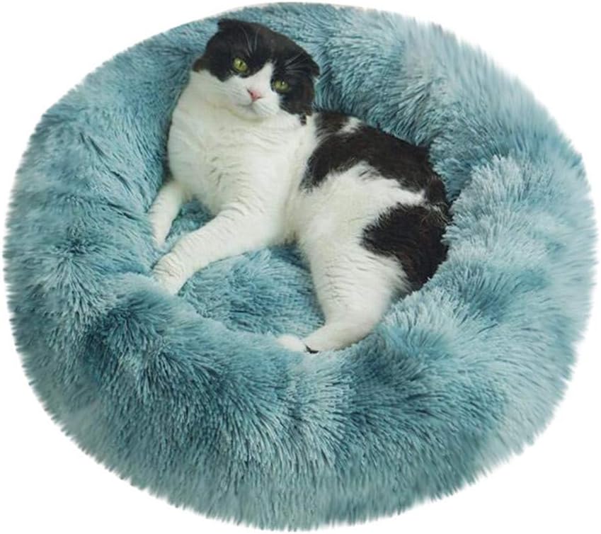 Pikolai Calming Bed for Cats Dogs Washable, Cozy Pet Beds Fur Donut Cuddler Puppy Kitten Bed Indoors Self Warming Doggy Bed,Mini Medium Large Sized Multiple Colors