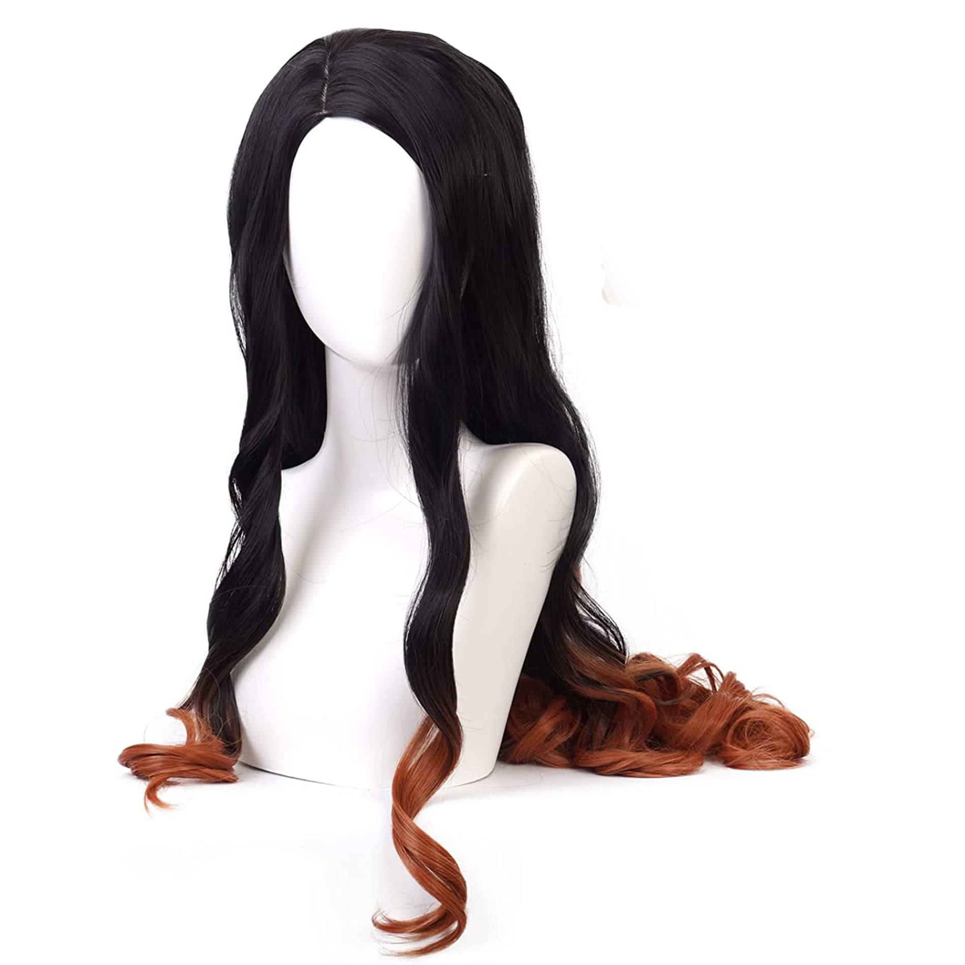 Cosplay Wig Anime for Women Black gradient brown Long Wavy Wig for Halloween,carnival,Costume Party — image 1