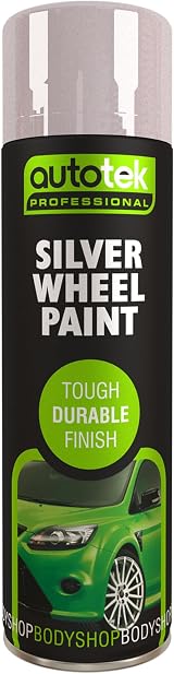 Autotek Professional Tough Durable Finish Spray Paint Silver Wheel 500 ml