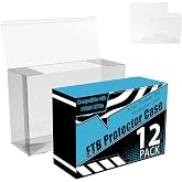 12 Pack ETB Protector Case Compatible with PKMN Elite Trainer Box Protector Cases 0.5mm Thick Plastic Heavy Duty Clear PKMN ETB Case Protector Cover Soft with Protective Film Auto-locking Bottom