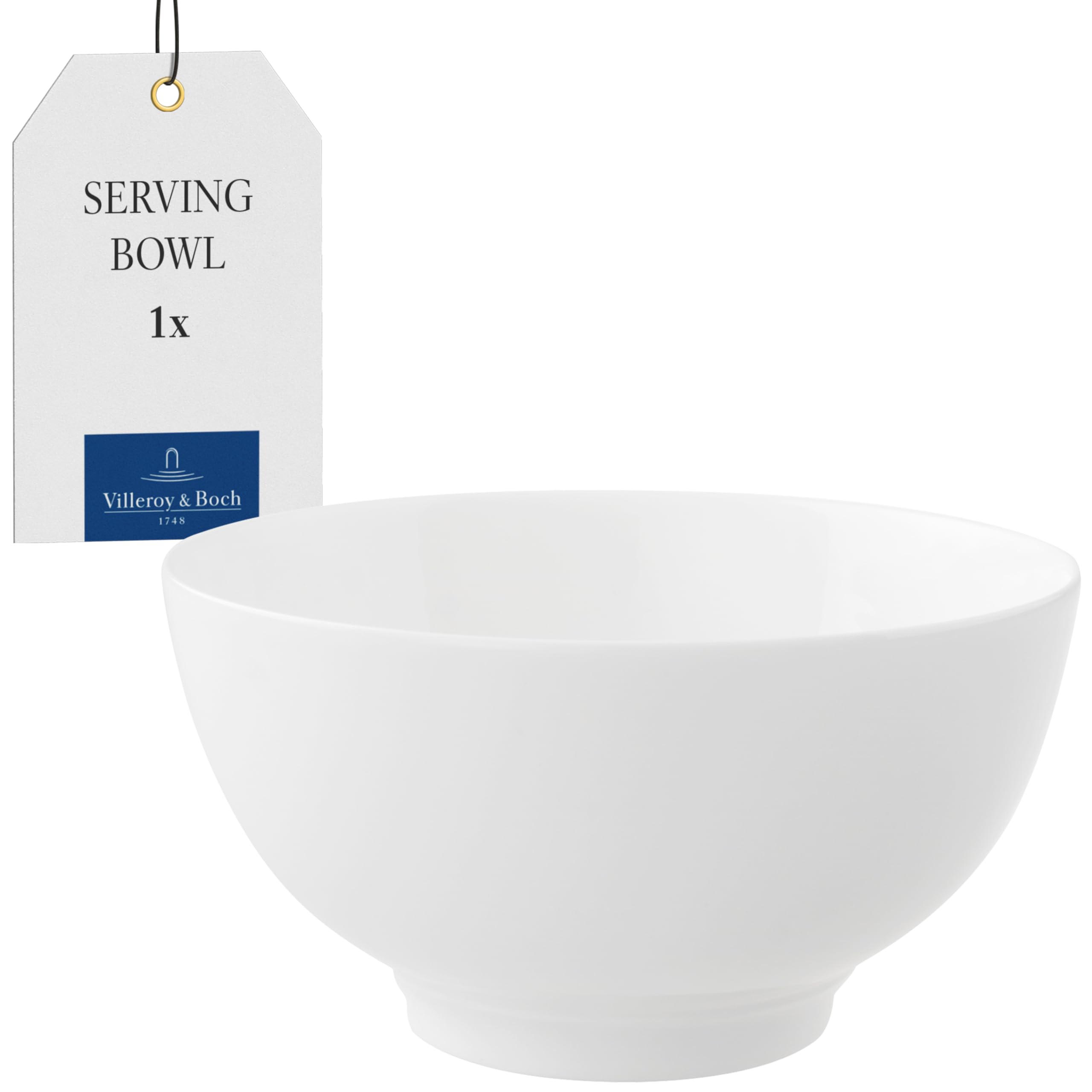 Villeroy & Boch - Royal Bowl, round bowl made of high quality premium bone porcelain for cereal, salad and desserts, white, dishwasher safe, 750 ml