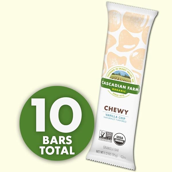 CASCADIAN FARM ORGANIC VANILLA CHIP CHEWY GRANOLA BARS, VALUE SIZE, 10 BARS, 12.3 OZ.