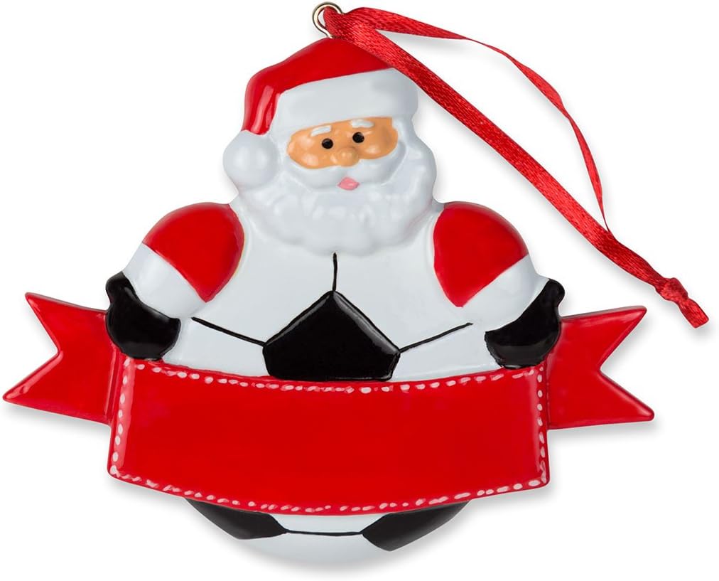 Soccer Santa Resin Christmas Ornament Soccer Ornaments by ChalkTalk
