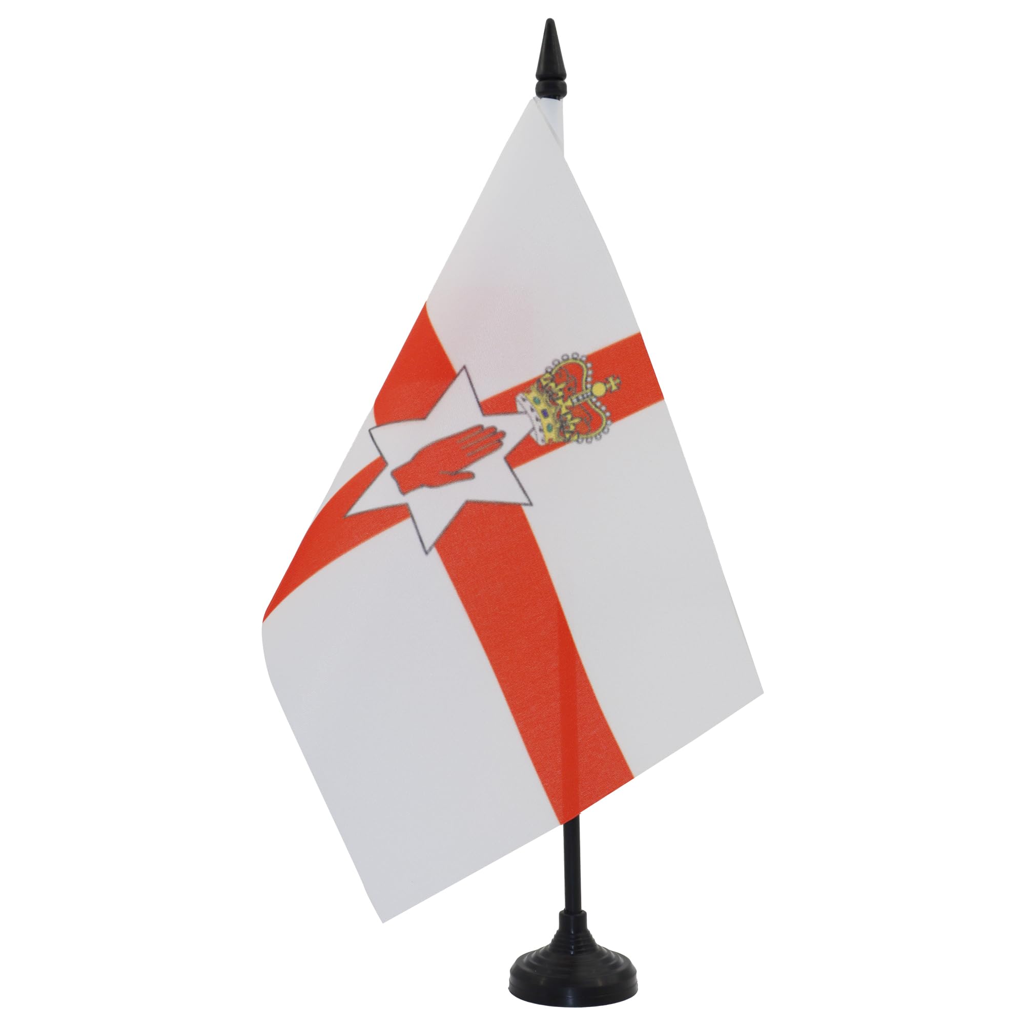 AZ FLAG Northern Ireland Table Flag 5'' x 8'' - Irish Office Decoration 100% Polyester 21 x 14 cm - Mini Desk Flag with Pole and Black Plastic Base