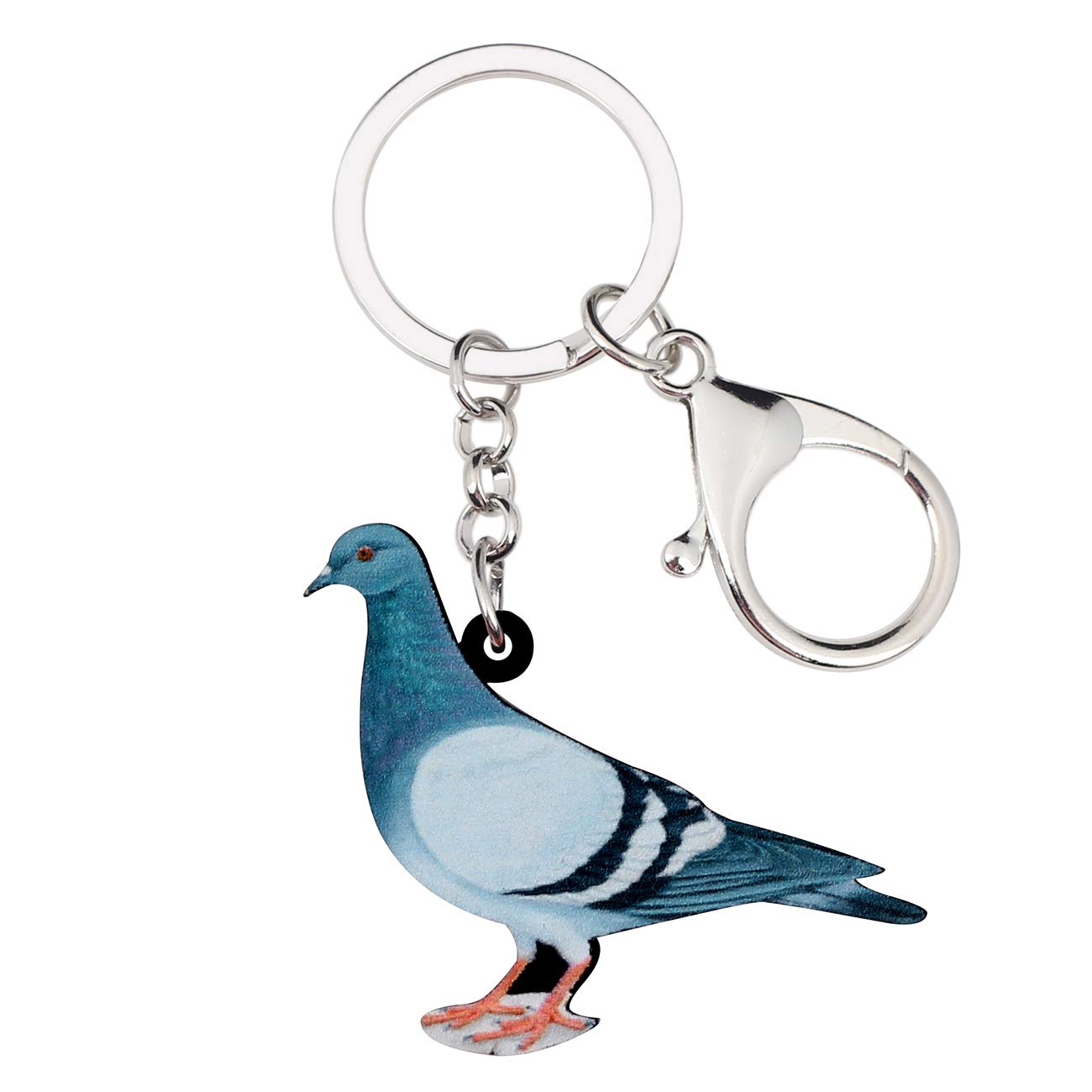 BONSNY Acrylic Cute Pigeon Keyring Bird Keychain For Women Girl Dove Pendant Bag Phone Charm Gift (Blue) (Blue)