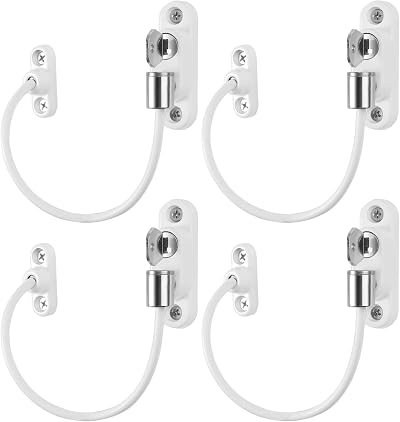 Neoteck 4Pcs Kids Window Door Cable Restrictor Lock with Keys White