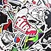 CHengQiSM Sneakers Stickers 100pcs Laptop Cool Not Repeating Sneakers Decals for Laptop,Cars,Motorcycle,Bicycle,Luggage,Graffiti,Skateboard Stickers Hippie Waterproof for Kids Adult Wall Decor